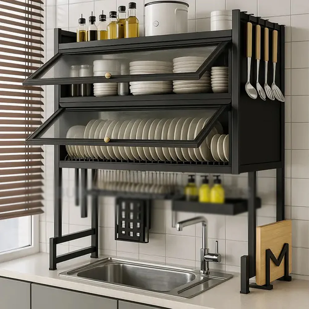Sink Dish Rack, Space Saving & Multi-Functional Organizer