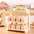Modern Egg Storage Rack Organizer – 3 Tier Rolling Egg Holder