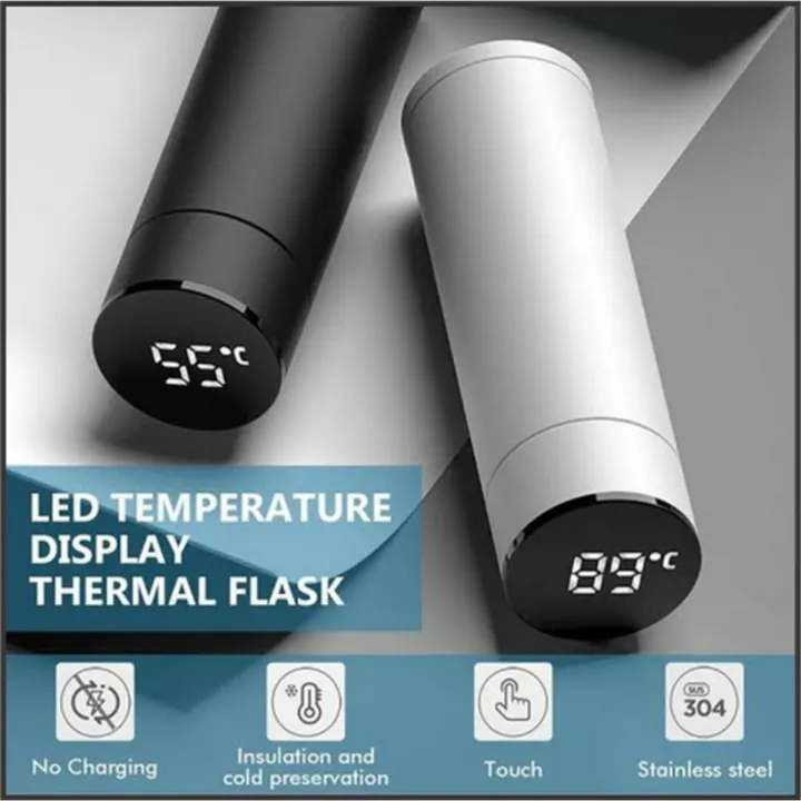 Temperature Display Vacuum Insulated Water Bottle Thermos