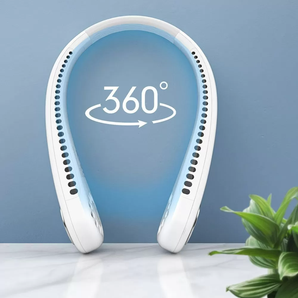 Portable Neck Fan – Hands-Free Bladeless Wearable Fan with Rechargeable Battery
