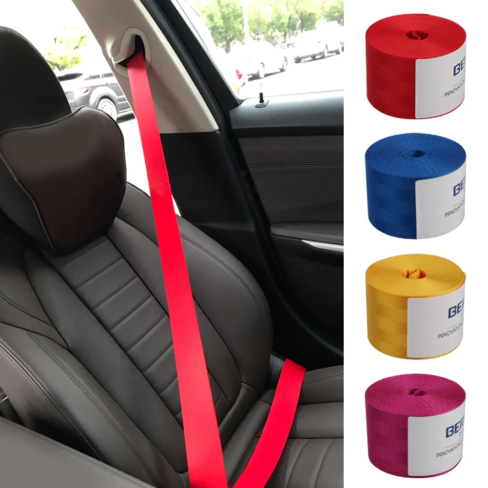 3.6 meters/roll Car Seat Belt Adjustment High Strength Polyester Car Seat Belts Interior Car Accessories