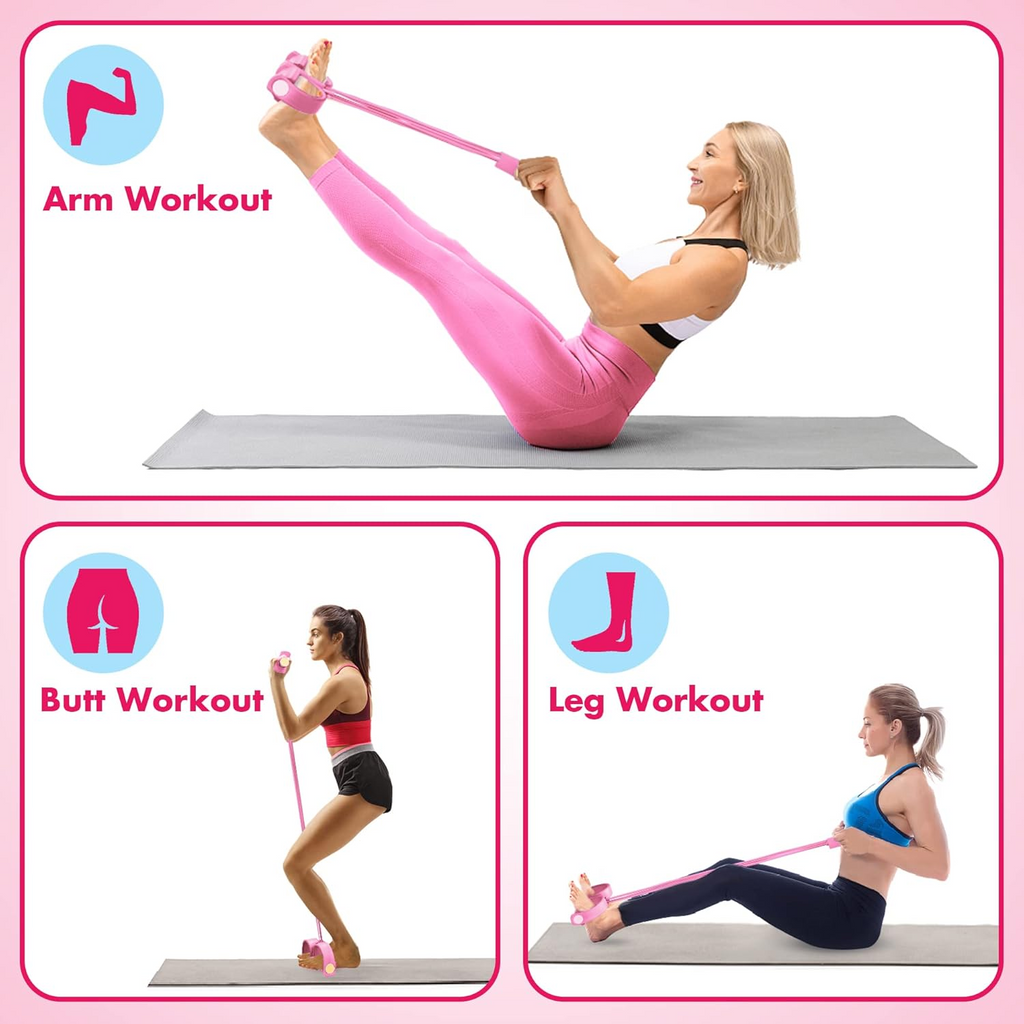 Elastic Resistance Band with Pedal Puller - Abs & Arm Resistance Band Exerciser