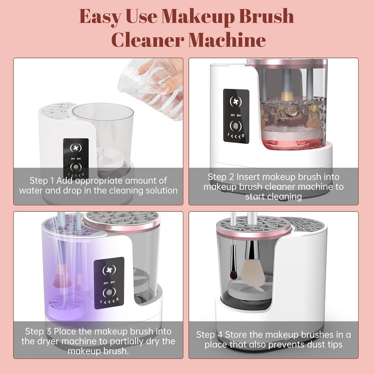 3 in 1 Portable USB Makeup Brush Cleaner & Dryer & Holder