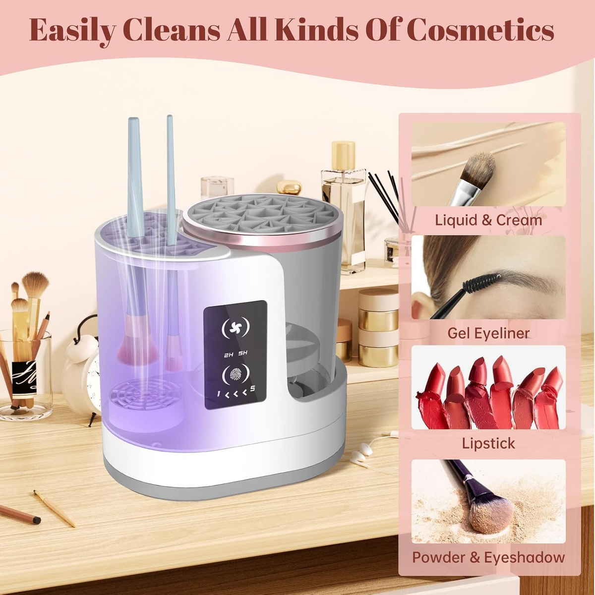3 in 1 Portable USB Makeup Brush Cleaner & Dryer & Holder