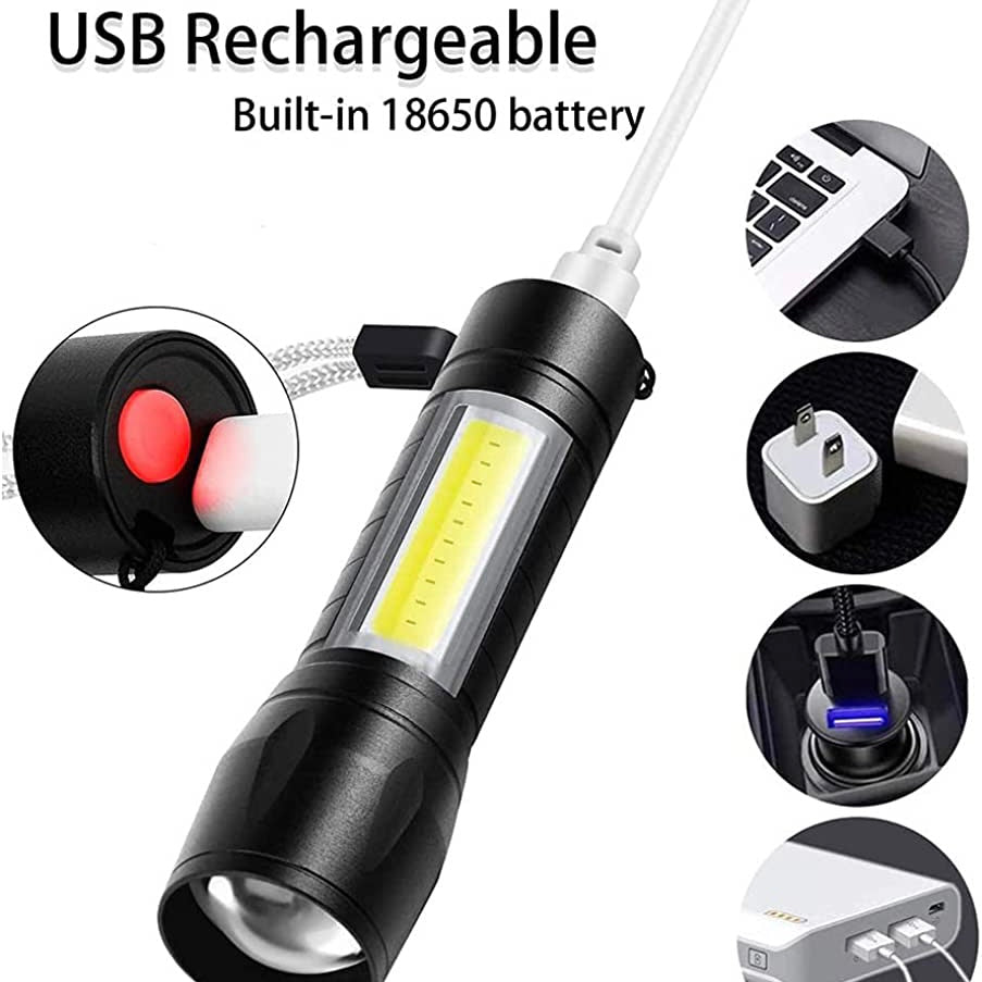 Portable Mini Torch Lamp Usb Led Flashlight Camping