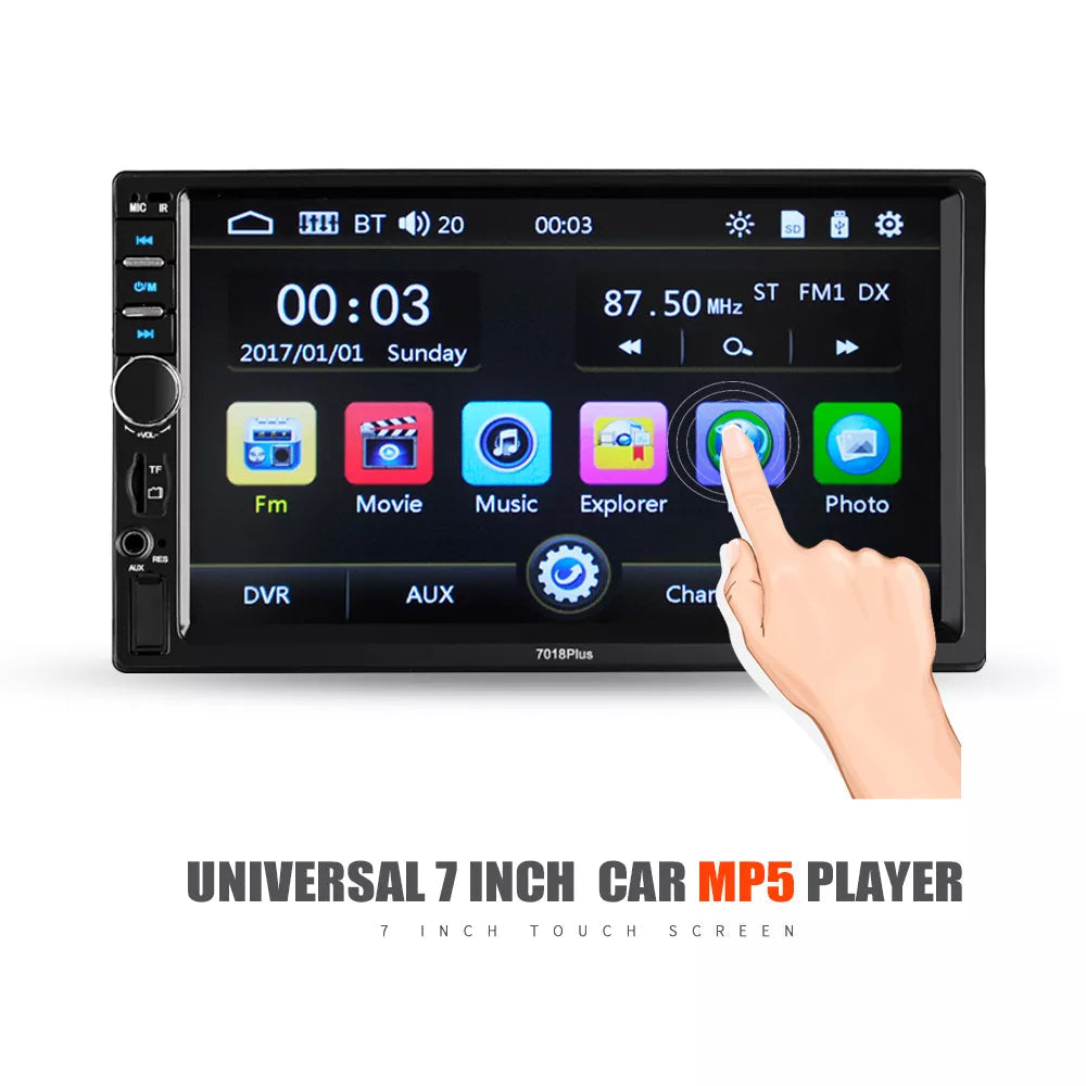 7 INCH DOUBLE HD CAR RADIO SCREEN PLAYER WITH DIGITAL TOUCHSCREEN 7018B